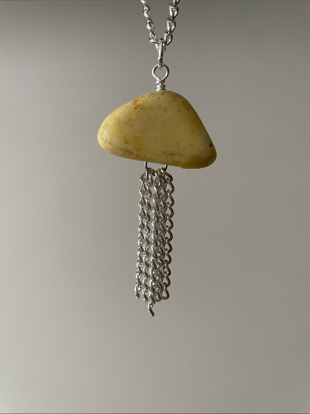 Yellow dangle chain necklace